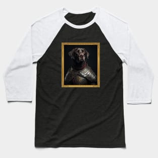 Stalwart Chocolate Labrador Retriever - Medieval English Knight (Framed) Baseball T-Shirt